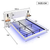 Plush Velvet Upholstered Bed Frame 4ft6 Double with Built-In Lights & Charging