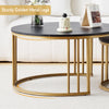Set of 2 Nesting Coffee Table Round Stacking Side End Table White Black