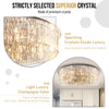 Round Crystal Chandelier Flush Mount LED Ceiling Light Fixture Lamp Color Adjust