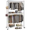 Heavy Duty Metal Double Rail Clothes Garment Hanging Rack Shelf Display Stand UK