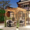 3 x 3 m Wooden Pergola Kit, Garden Gazebo Shelter for Climbing Vines, Dark Brown