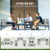 5 Piece Garden Furniture Set, Metal Garden Sofa Set with Cushions, Light Grey