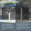 12x14FT Galvanized Metal Garden Shed Lockable Door Tool Storage shed, Anthracite