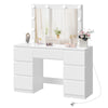WOLTU Dressing Table w/ Led Lights Mirror 7 Drawers Multi-Socket Makeup Desk