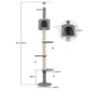 Floor to Ceiling Cat Tree Tower 224-256cm Climbing Scratching Post with Condo