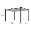 4x3m Metal Pergola Gazebo Patio Sun Shelter Retractable Canopy Patio Gazebo Shed