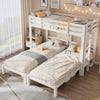 3FT Triple Sleeper Table Ladder Solid Pine Wooden Bunk Bed Children Single White