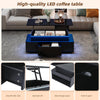Lift Top LED Coffee Table High Gloss Black Glass Sofa Side Living Room