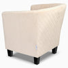 Tub Arm Chair Cream Velvet Luxury Statement Rivet Comfy Accent Armchair
