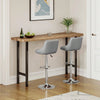 Set of 2 Black Bar Stools, Chicago, Faux Leather, swivel, height adjustable