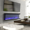 Electric 3 Sided Media Fire 40-100in Wall Insert LED Flames Fireplace Panoramic