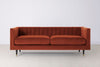 SWYFT MODEL X02 3 SEATER SOFA BRICK WITH STYLISH COPPER FEET