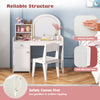 Kids Vanity Table & Chair Set Children Pretend Play Makeup Dressing Desk