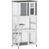 Wooden Cat House, Catio Cat Outdoor Enclosure with Platforms, White