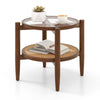 2-Tier Round Side End Table Sofa Beside Accent Coffee Table W/ Storage Shelf