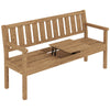 Wooden Garden Bench with Table, Shelf, 2-3 Seater Outdoor Loveseat, Teak