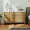 Bedroom Chest of Drawers, Modern 6 Drawer Dresser, Oak