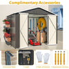 Garden Shed Apex Roof 8X6FT Metal With Free Foundation Base Storage House Anthra