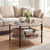 2-Tier Industrial Accent Table with Open Storage Shelf