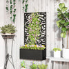 Outsunny Metal Garden Bed w/ Trellis Raised Planter w/ Privacy Panel Refurbished