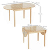 Foldable Dining Table, Solid Wood Drop Leaf Table, Natural