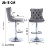 Velvet Swivel Bar Stools Set of 2 Swivel Kitchen Barstools Bar Chairs Grey Black