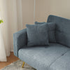 Sofa Bed Love Seat Sofa Settee Couch with Gold Metal Legs & Cushions Gray-blue