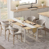Extendable Dining Table Set w/ 2 Benches&2 Stools, Office Desk Seats 4-8 Persons