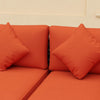 Eight-Piece Rattan Sofa Set - Orange/Grey