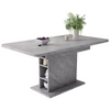 EXTENDABLE DINING TABLE RECTANGULAR KITCHEN DINING ROOM TABLE WITH STORAGE, GREY