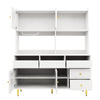 Multi-Purpose Kitchen Storage Cabinet w/ Cupboard Cabinets Drawers Shelves White
