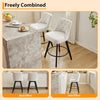 2PCS Swivel Bar Stools Counter Height Upholstered Kitchen Island Chairs w/ Backs