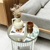 Modern Glass Mirrored Round Coffee Table Accent Side Table Italian Silver Tables