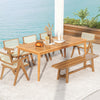 8-Person Outdoor Acacia Wood Dining Table 80" Rectangular Patio Table