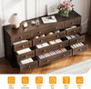 Wooden Dresser with 12 Drawer Chest of Drawer for Living Room Bedroom TV Stand