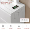 WOLTU Dressing Table w/ Led Lights Mirror 7 Drawers Multi-Socket Makeup Desk