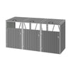 Triple Wheelie Bin Storage Metal Store Cover Garden Rubbish Dustbin Shed Storage