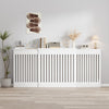 Radiator Cover Vertical Slat Modern Stylish MDF Wood White Black Cabinet Shelf