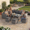 Rattan Garden 9 Seater Outdoor Set Furniture Sofa Chairs Table Bench Patio, Grey