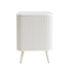 DUSK Hattie 2 Drawer Ridged Modern Bedside Table, Warm White & Gold
