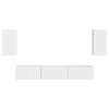 TV Cabinet Set 5 pcs High Gloss White Engineered Wood