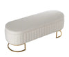 Beige Storage Bench with Lid | Upholstered Bed End Ottoman Footstool Seat