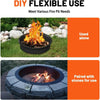 Fire Pit Ring 36-inch Heavy Duty Painted Steel Fire Pit Wood Burning Outdoor