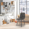 4X Dining Chairs Set Faux Suede Leather Padded Seat Metal Leg Kitchen