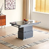 Elgin Extending Glass Top Gloss Coffee To Dining Table In Grey