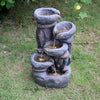 Garden Fountain Water Feature LED Lights Indoor Outdoor Polyresin Statues Decor