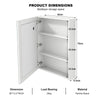 24" x 30" LED Medicine Cabinet with Light Wall Mounted Mirror Cabinet Storage