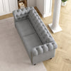 Large 2 seater Chesterfield Style Button Sofa Couch Linen Fabric Settee Victoria