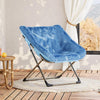 Folding Saucer Foldable Moon Chair Camping Outdoor Soft Padded Seat No Assembly
