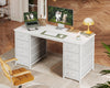 8 Drawer Computer Desk Home Office Work Study PC Laptop Workstation Table 120x48